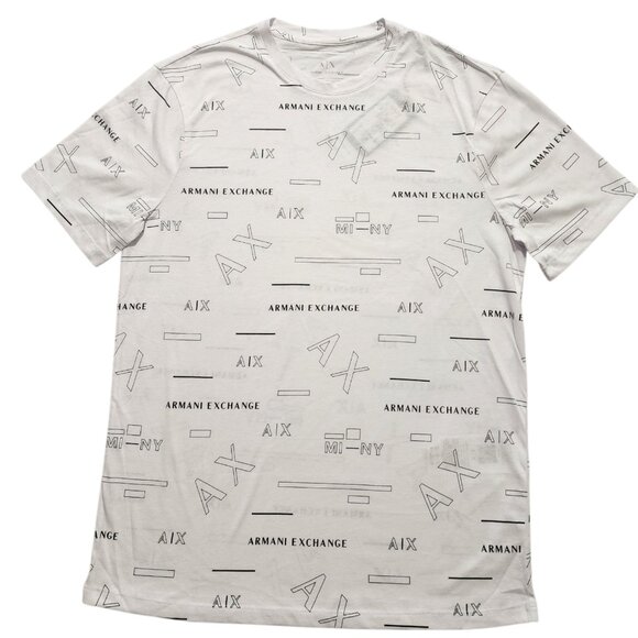 Armani Exchange Men's T-Shirt Short Sleeve Graphic Print AX Logo White XS - Picture 1 of 7